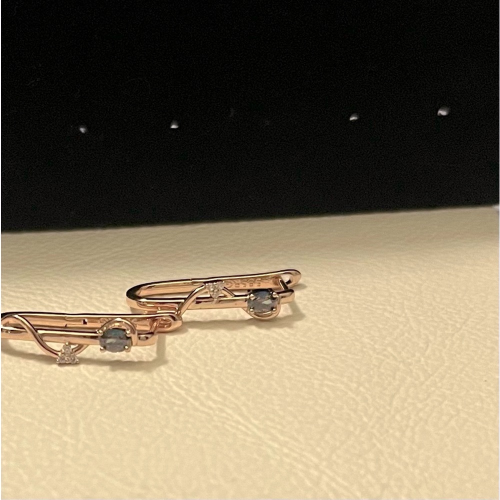 Rose Gold Mystic Point Long Earrings View 3